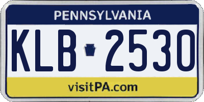 PA license plate KLB2530