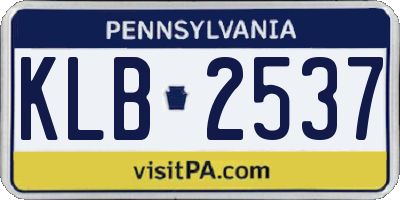 PA license plate KLB2537