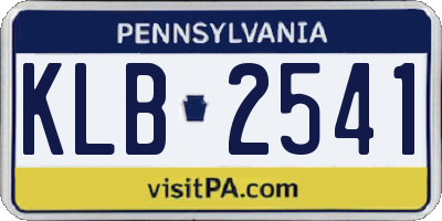 PA license plate KLB2541
