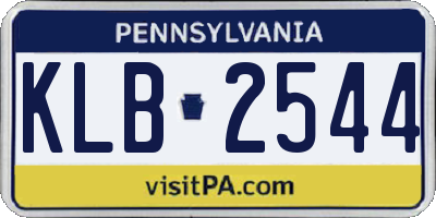 PA license plate KLB2544