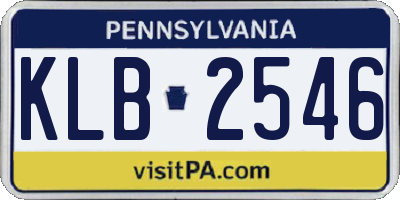 PA license plate KLB2546