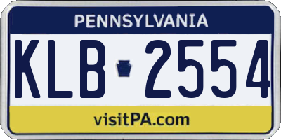 PA license plate KLB2554