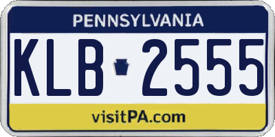 PA license plate KLB2555