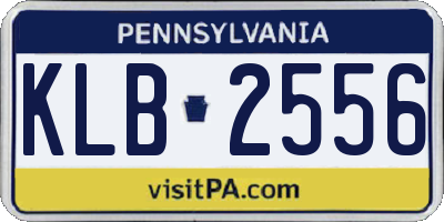 PA license plate KLB2556