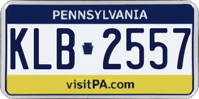 PA license plate KLB2557