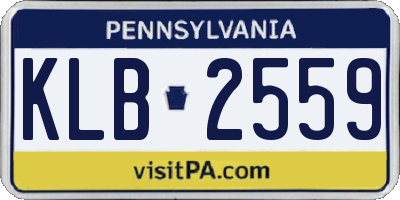 PA license plate KLB2559