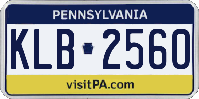 PA license plate KLB2560