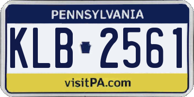 PA license plate KLB2561