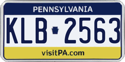 PA license plate KLB2563