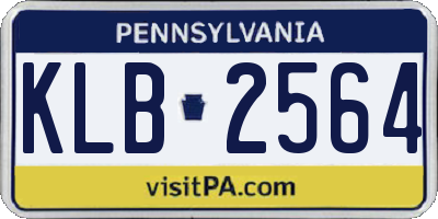 PA license plate KLB2564