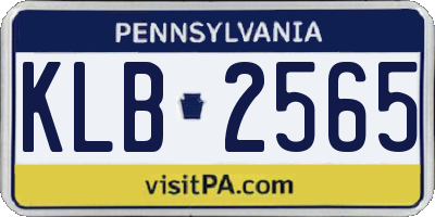 PA license plate KLB2565