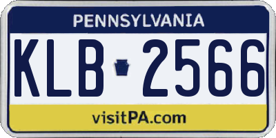 PA license plate KLB2566