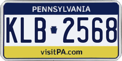 PA license plate KLB2568