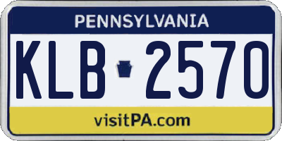 PA license plate KLB2570