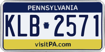 PA license plate KLB2571