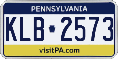 PA license plate KLB2573
