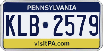 PA license plate KLB2579