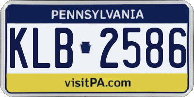 PA license plate KLB2586