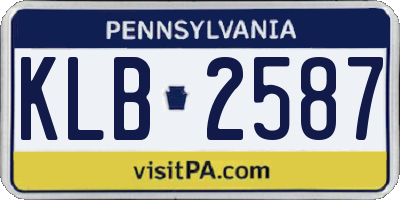 PA license plate KLB2587