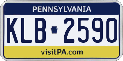 PA license plate KLB2590