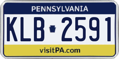 PA license plate KLB2591