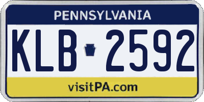 PA license plate KLB2592