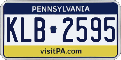 PA license plate KLB2595