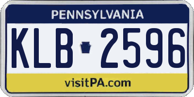 PA license plate KLB2596