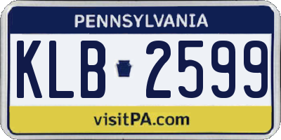 PA license plate KLB2599