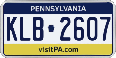 PA license plate KLB2607