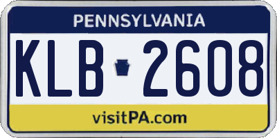 PA license plate KLB2608