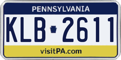 PA license plate KLB2611