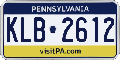 PA license plate KLB2612