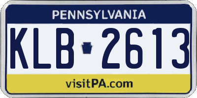 PA license plate KLB2613