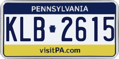 PA license plate KLB2615