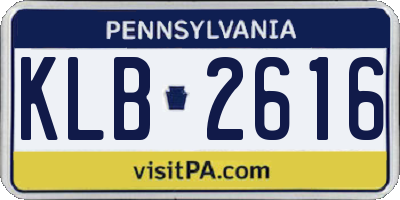 PA license plate KLB2616