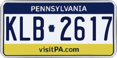 PA license plate KLB2617