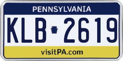 PA license plate KLB2619