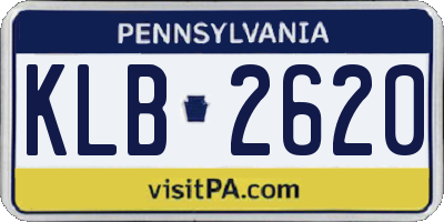 PA license plate KLB2620