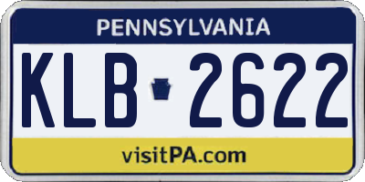PA license plate KLB2622