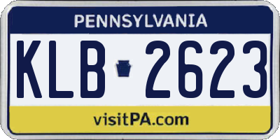 PA license plate KLB2623