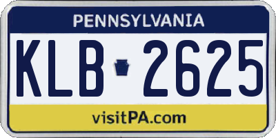 PA license plate KLB2625