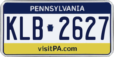 PA license plate KLB2627