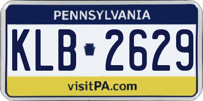 PA license plate KLB2629