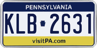 PA license plate KLB2631
