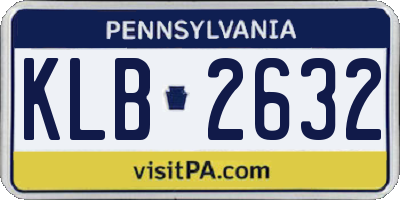 PA license plate KLB2632