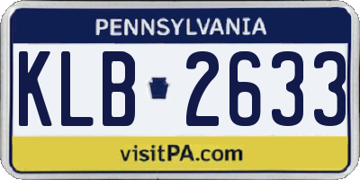 PA license plate KLB2633