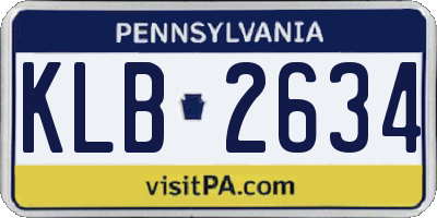 PA license plate KLB2634