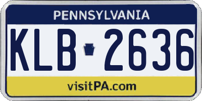 PA license plate KLB2636