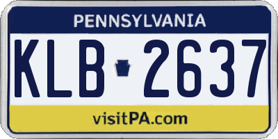 PA license plate KLB2637